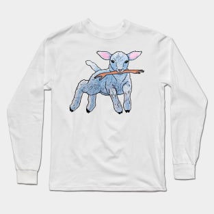 For Awhile My Hands Were Gone, Lamb linocut Long Sleeve T-Shirt